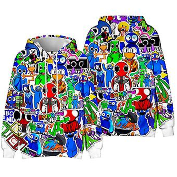 Roblox Rainbow Friends Unisex Barn Hoodie, Grafisk Hettestropper For Gutter Og Jenter (7-8 År C)