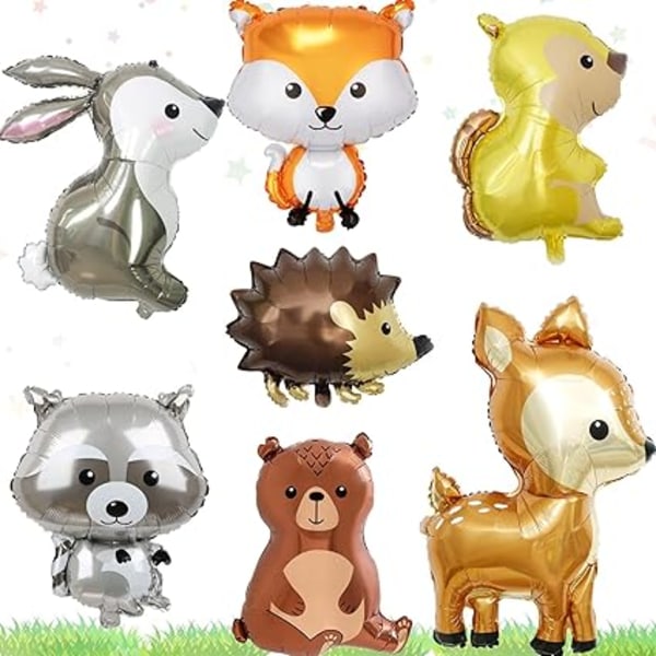 Jungle Dyre Balloner, Aluminiumsfolie Ballon, 7 Stykker Folie Ballon Anima