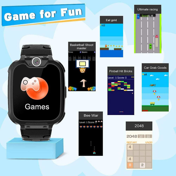 New 2023 Kids Smart Watch Phone Game Alarm Camera Sos Call For Boys Girls Tracker Safety