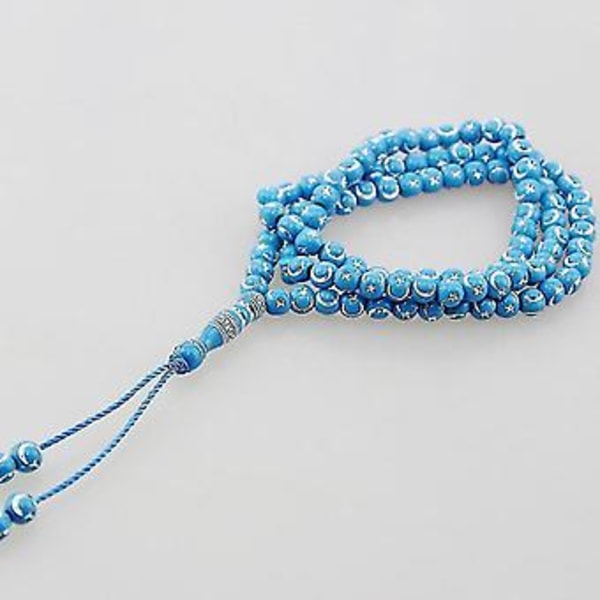 Mu Mellanöstern Armband Tassel Hänge 99 Bönpärlor Kedja Islamisk Rosenkrans (Röd)