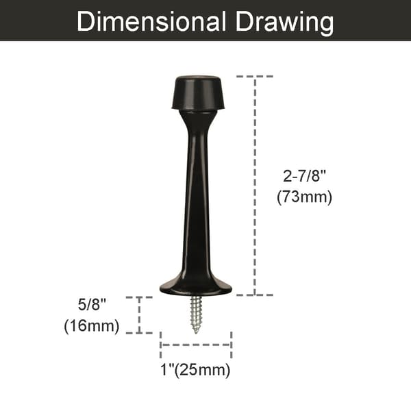 6 stk. Heavy Duty Solid Rigid Dørstopper med blød gummipude, zinkstøbt