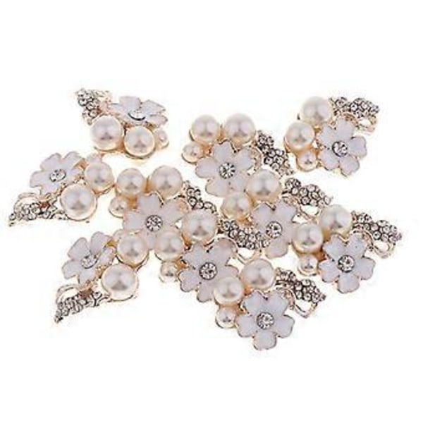 10x Flatback Pärlblomma Strassknapp Scrapbooking Korttillverkning