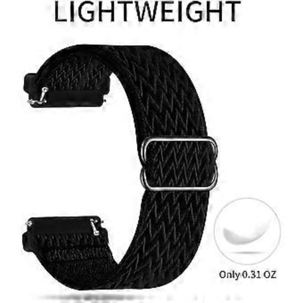 Nylon Sporttihihna, musta, 22 mm:n hihna, joka on yhteensopiva Samsung Galaxy Watch Active 2:n (40 mm / 44 mm) / Watch 3 41 mm:n / Watch 42 mm:n / Gear S2 Classicin kanssa