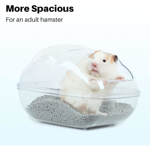 Hamster Sandbad, Transparent Hamster Sandbad med Skje, Bur