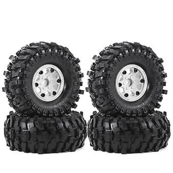 4PCS Tires for 1/10 RC Car AXIAL SCX10 C Car Accessories White