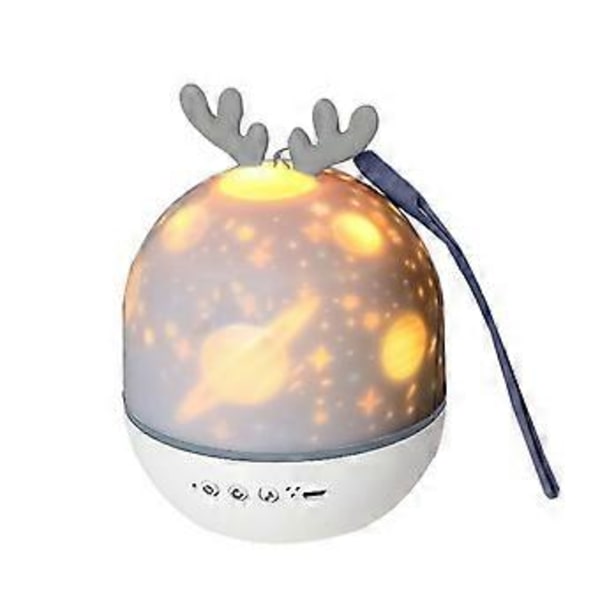 Sød Kanin Stjernehimmel Projektor Lampe USB Opladning Fjernbetjening Sød Hjort Bluetooth Højttaler Timer Lampe (A)
