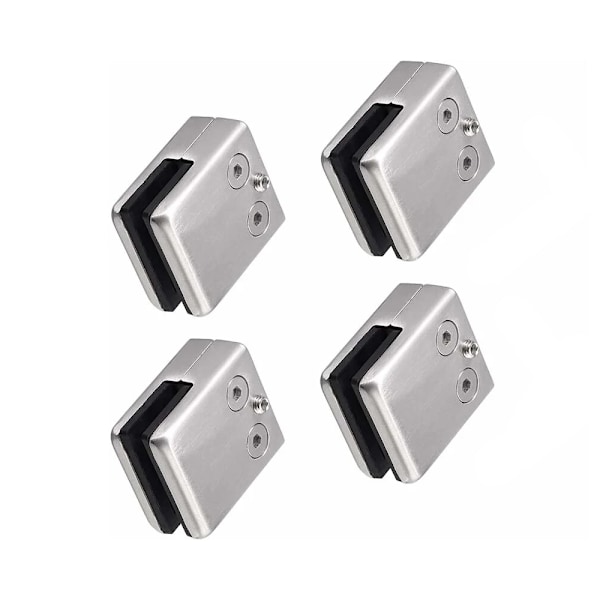 4pcs (8-10mm Square) 304 Stainless Steel Glass Clamps - Square Gl