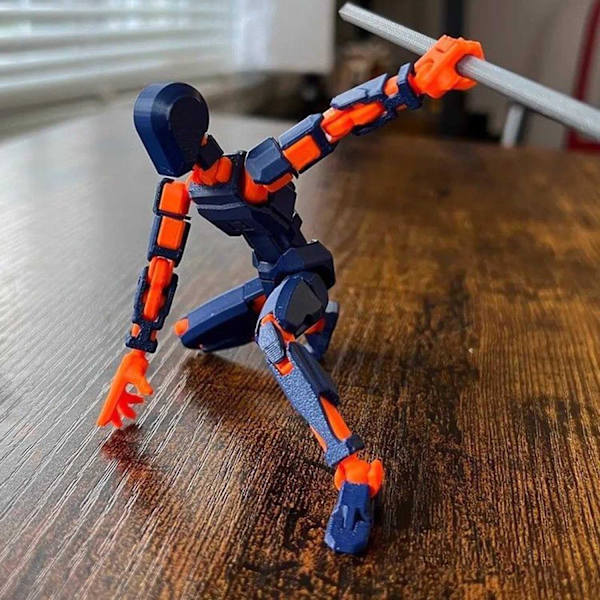 2 st Animefigurer - Artikulerad mobil robot med 3D-tryckt docka - PVC-modell - Animefigurer Skrivbordsdekoration för spelälskare Blå