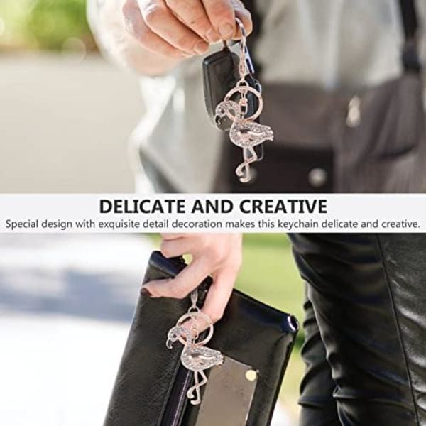 Flamingo nøgleringe Flamingo Rhinestone nøgleringe Fashion nøgleholder Kunsthåndværk vedhæng Legering nøglering Krystal hængende ornament