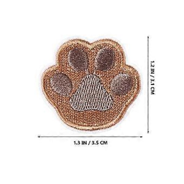 7 st Paw-mönster Stryk-på-lappar Paw Självhäftande Broderade Applikationer för DIY Kläder Jackor Hattar Väskor