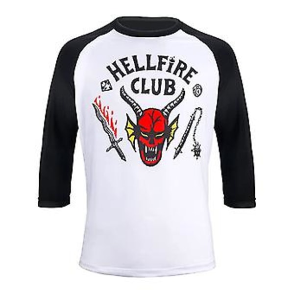 Stranger Things Season 4 Standard Hellfire Club T-shirt 3/4 Sleeve Tee Shirt Tops Womens & Mens Unisex Adult Fans Gift(M )