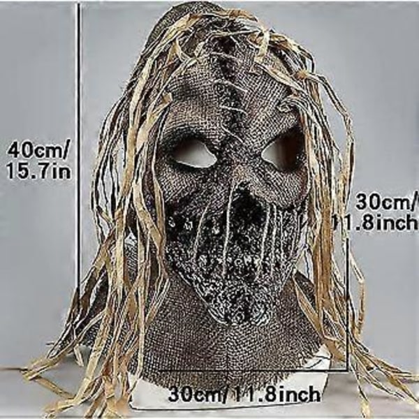 Variksenpelätin Naamio Halloween Sisustus Aikuisten Karmiva Kauhu Koko Pään Pelottava Cosplay Karnevaali Juhlatarvike Pellava