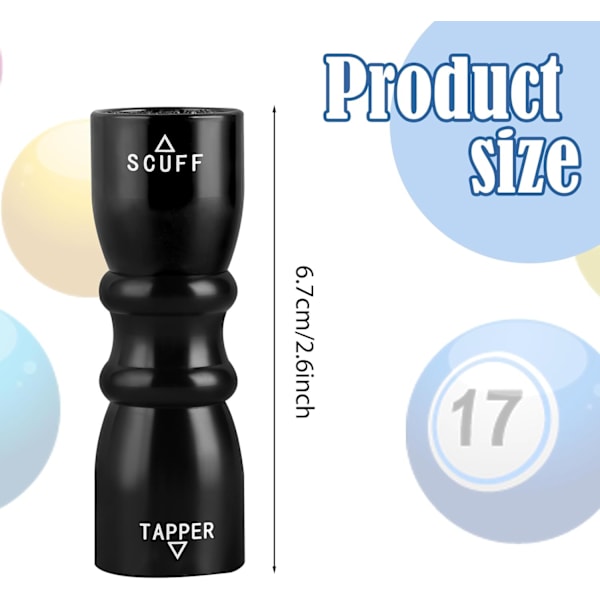 3 i 1 Pool Cue Tip Shaper/Scuffer/Aerator Pool Cue Tip Tool Rostfritt Stål Pool Cue Stick Reparationsverktyg Biljard Pool Cue Tillbehör (Svart)