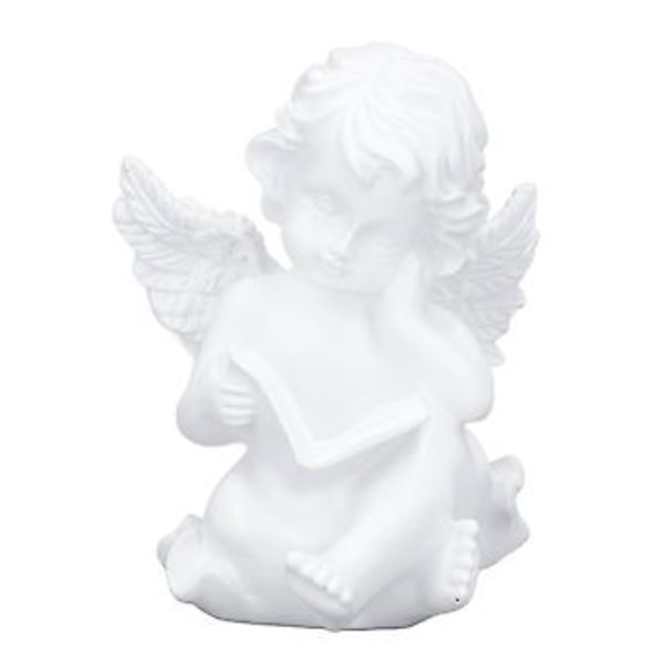 Kerub Statue Livagtigt Udseende Boglæsning Holdbar Resin Bredt Anvendt Haveengel til Soveværelse Kontor Bibliotek