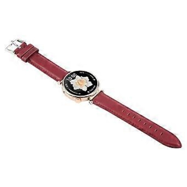 För Garmin Lily 2 Active/Lily 2 Armband 14mm Topplager Nappa Läder Klockarmband - Vinröd (Vinröd)