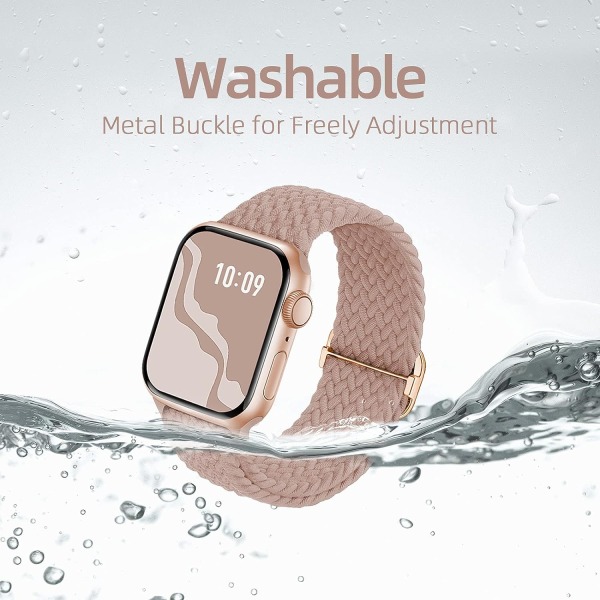 Flätad Stretchy Solo Loop kompatibel för Apple Watch Band 4pcs 1 38/40/41mm