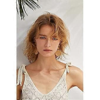 Boho Raffia-kulerørringer for kvinner, Statement Raffia Runde Dråpeørringer - Sommerstrandferie Smykker