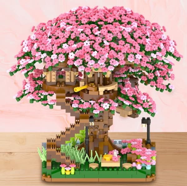 1PC Mini Cherry Blossom Bonsai Tree Building Blocks Set, Sakura B