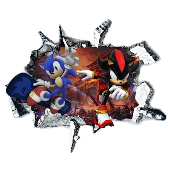 Sonic spel klistermärken barn tecknad sovrum bakgrund vägg