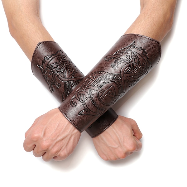 Medeltida Vintage Präglad Armbandsvakt Riddarvakt Armband Cosplay Kostym Smycken Halloween