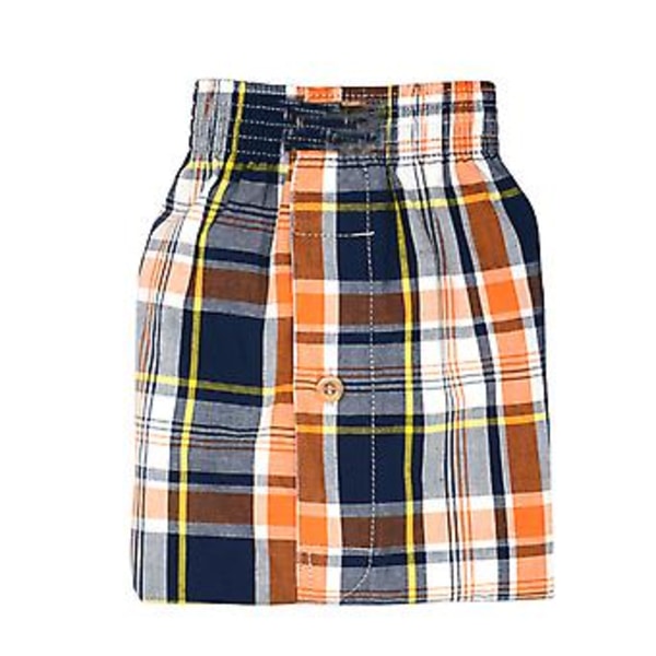 Miesten kudotut bokserishortsit peitetyllä vyötärönauhalla, mukava löysä istuvuus, täysleikkaus ruudullinen (XL Oranssit)