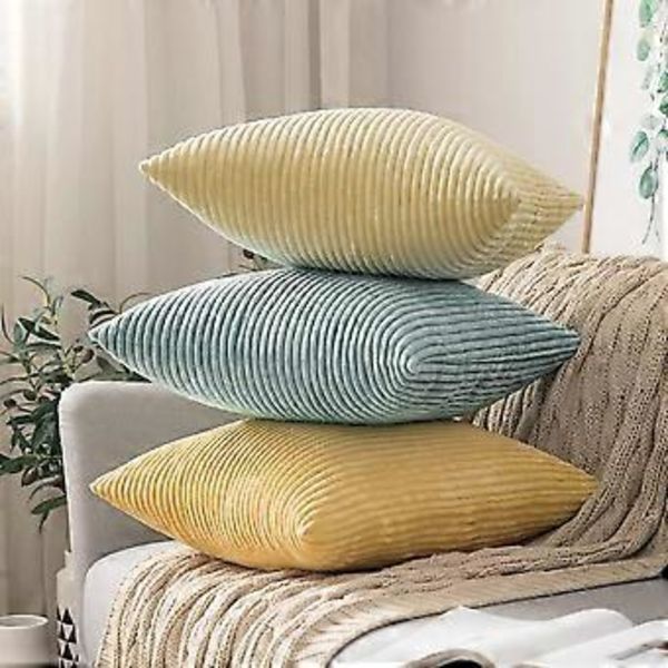 2-pack Corduroy Kuddfodral 12 x 20 tum Ländryggskudde Kuddfodral Mint Kuddfodral för Soffa Sovrum Soffan
