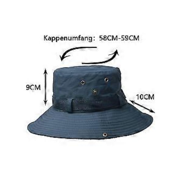 Unisex Hopfällbar Bucket Hat, Djungel Andningsbar Solhatt med Elastisk Spännrep för Resor Fiske, Vandring och Camping
