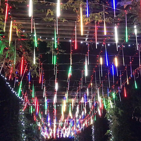 LED Meteor Shower Party, 30cm 8-rörs LED-ljusslingor Regn