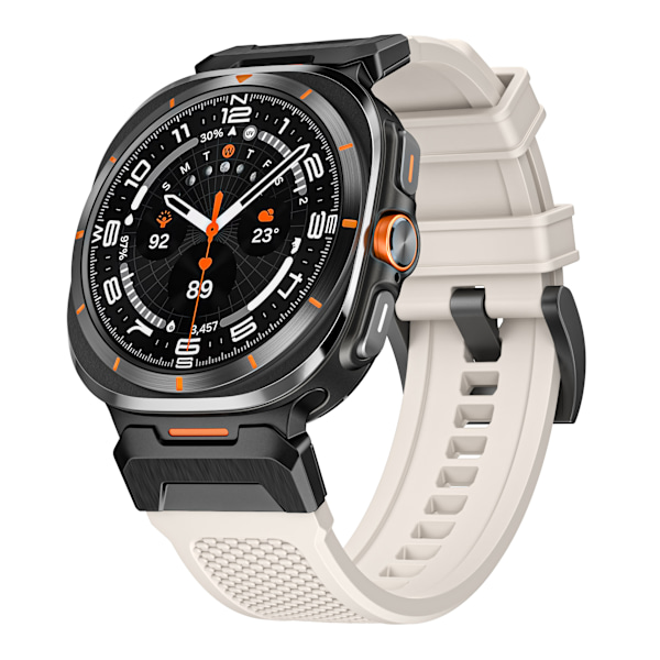 Passer til Samsung Galaxy Watch 7Ultra Funktionel Special Forces Pandebånd Solid Farve Gummi Rem 47MM