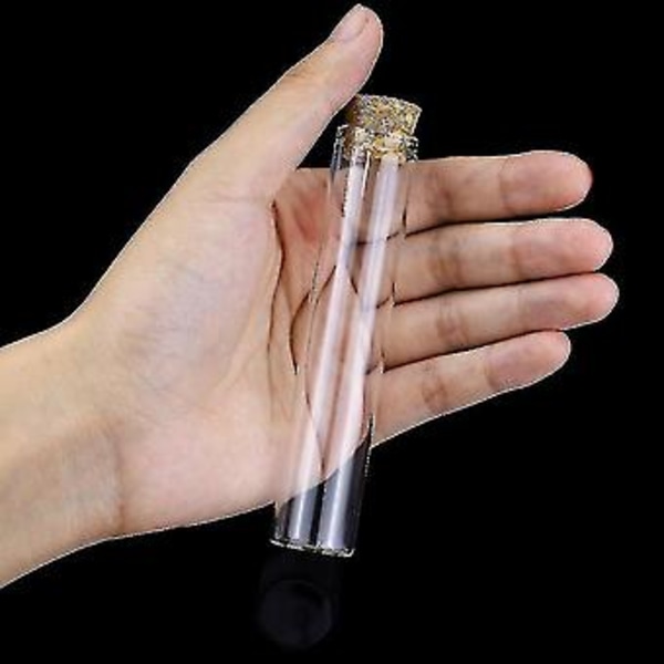 30 stk. 25 ml Glasprøveglas, 20 x 100 mm Klare Flade Prøveglas med Korkpropper til Videnskabelige Eksperimenter ( )