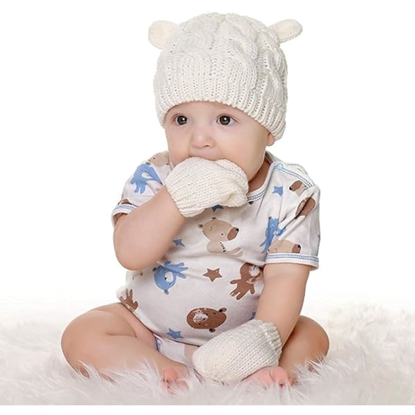 (M, Rosa) 2-6 månader Baby Hat Cute Bear Toddler Earflap Beanie Varm