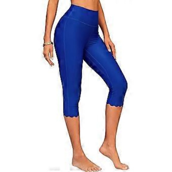 Charmleaks Dambadbyxor Höga i Midjan Badcapris Badshorts Simleggings (XXL svart)