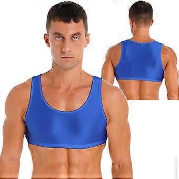 Ærmeløs Muskel T-shirt til Mænd Basic Tank Crop Tops Fitness Gym Sports Vest Tops (XL kongeblå)
