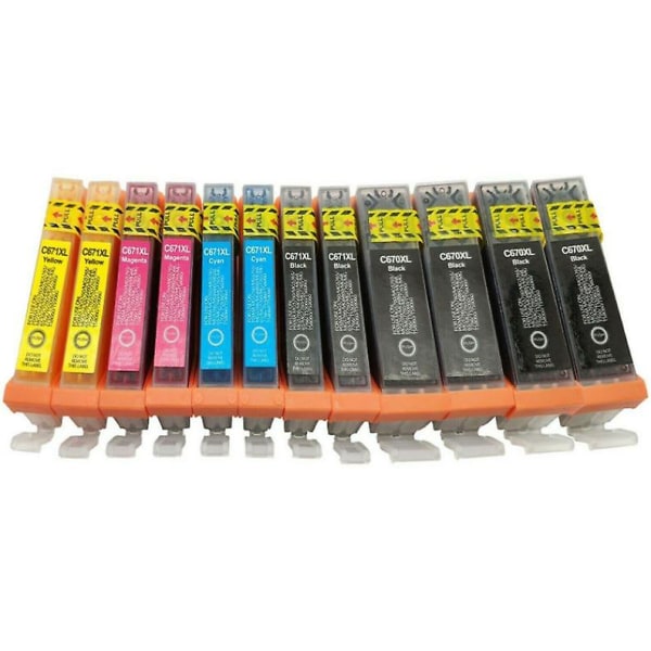 12 Ink cartridges pgi-670xl cli671xl for canon pixma ts5060 ts6060 ts8060 ts9060