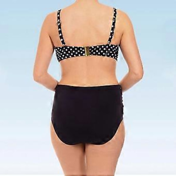 Bikiniset för kvinnor i storlek plus, hög midja, push-up vadderad, strandkläder, baddräkt (XL)