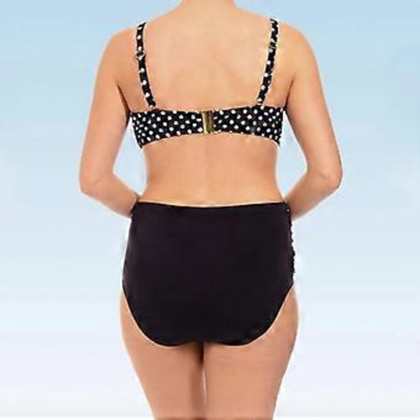 Bikinisett for kvinner i pluss størrelse, høy midje, push-up polstret badetøy (5XL)