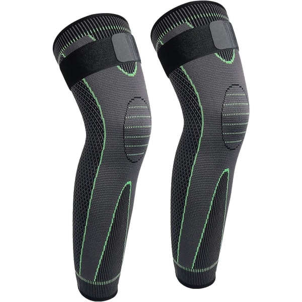 Full Leg Sleeve Compression Leg Sleeve Knee Sleeve Protects Legs Reduces Varicose Veins And Leg Swelling (pair) Green-Updated 2X-Large (1 Pair)