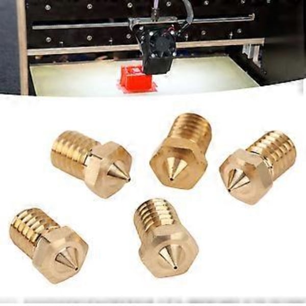 5 stk 3D-printerdyse 0,4 mm spids Høj strømning til 1,75 mm filament Messing print hoveddele tilbehør ( )