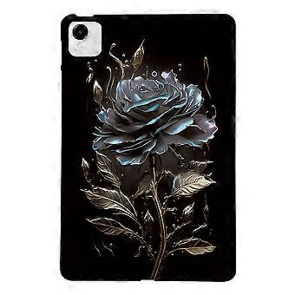 För Honor Pad X9a TPU Skal Mönstertryck Slim Tablet Skyddsfodral (Svart Ros)