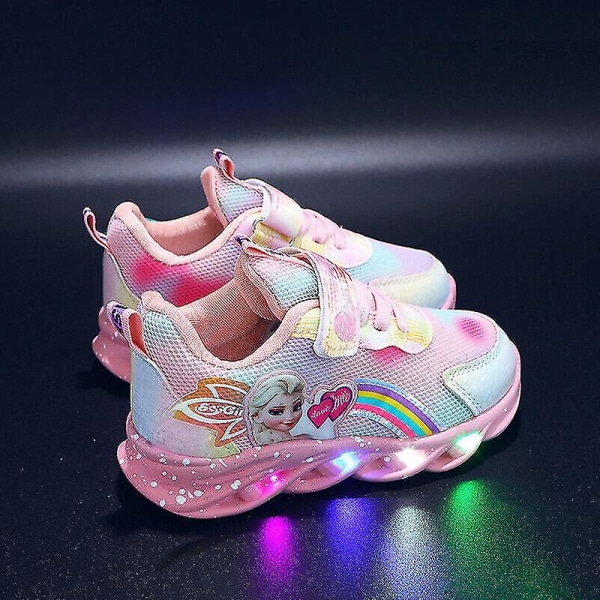 Kids Led Luminous Shoes Sneakers Flashing Children Girls Light Up Trainers Size Pink UK 5 kids
