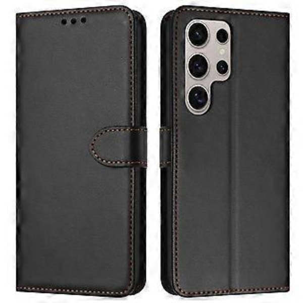 Plånboksfodral i läder med stativ och rem för Samsung Galaxy S25 Ultra (Stil D)