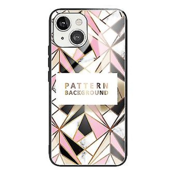 Til Iphone 13 Mini Marmor Hærdet Glas Bagcover TPU Kant Case (hcbl-25) (HCBL-18)
