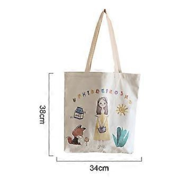 Canvas Tote Bag, til Shopping, Dagligvarer, Laptop, Skolebøger