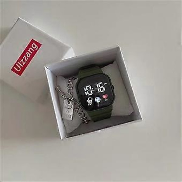 LED Digital Skærmsport Armbåndsur - Til Mænd Kvinder Unisex Drenge Piger Børn Gaver (Sort)