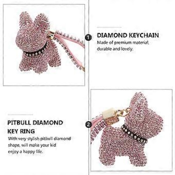 1 stk. Stilfuld diamant nøglering håndværk Pitbull ornament nøglering taske ornament