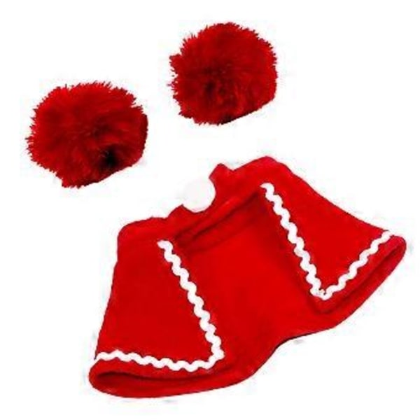 2 st julkläder för hundar, kappa, hatt och halsduk, rolig husdjursdräkt, storlek M (röd)