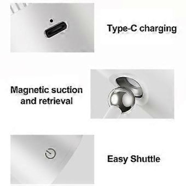 Skrivbordslampa LED, Bordslampa Uppladdningsbart Batteri Multifunktionell Sänglampa Dimbar Touchkontroll Varmt / Vitt Färgtemperaturläge 360° Rotation Magn