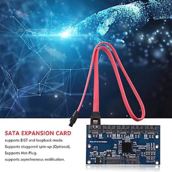 Kontrollkort Moderkort Sata Expansionskort 1 Till 5 Portar Sata3.0 6Gbps Multiplicering Sata Port Rise