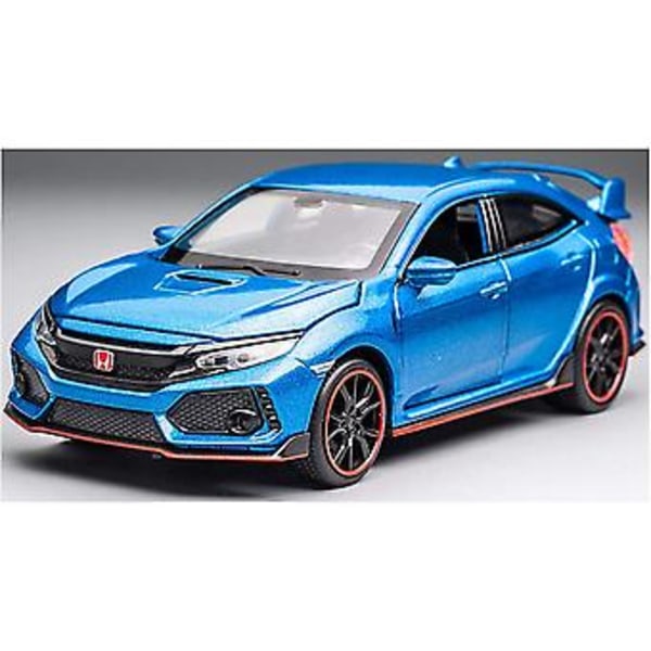 1/32 Honda Civic Type-R Diecast & Leksaksbilar Metallmodell Bilmodell med Ljud & Ljus Samling Leksaksbilar för Barn Aluminiumlegering Bilmodell (färg: 3)