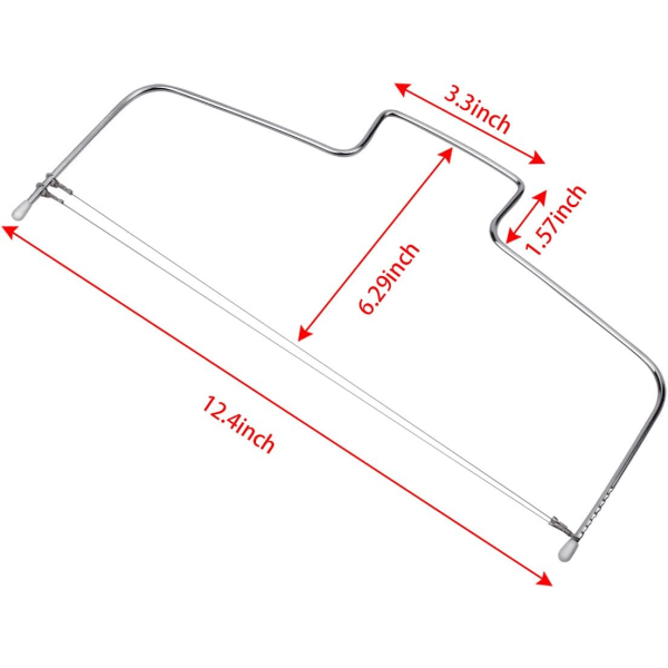 Tårtskärare, dubbeltråd justerbar, skiva i rostfritt stål